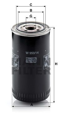 MANN-FILTER Eļļas filtrs W 950/14