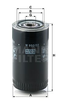 MANN-FILTER Eļļas filtrs W 950/22