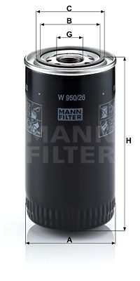 MANN-FILTER Eļļas filtrs W 950/26