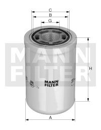 MANN-FILTER Фильтр, система рабочей гидравлики WH 1262