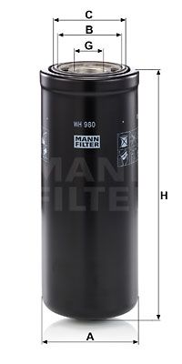 MANN-FILTER Фильтр, система рабочей гидравлики WH 980