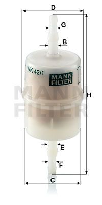 MANN-FILTER Degvielas filtrs WK 42/1