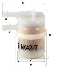 MANN-FILTER Топливный фильтр WK 42/7