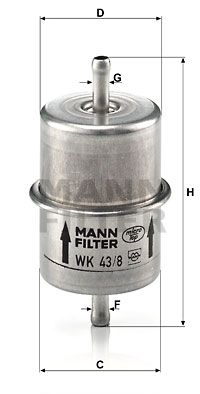 MANN-FILTER Degvielas filtrs WK 43/8