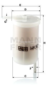 MANN-FILTER Degvielas filtrs WK 47