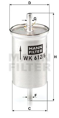 MANN-FILTER Degvielas filtrs WK 612/6