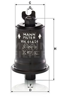 MANN-FILTER Degvielas filtrs WK 614/24 x