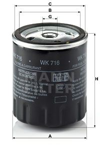 MANN-FILTER Топливный фильтр WK 716