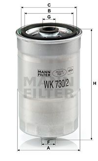 MANN-FILTER Degvielas filtrs WK 730/2 x