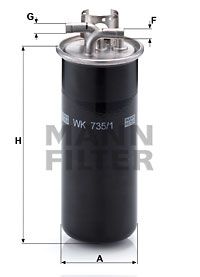 MANN-FILTER Degvielas filtrs WK 735/1