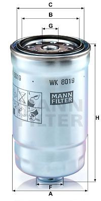 MANN-FILTER Топливный фильтр WK 8019