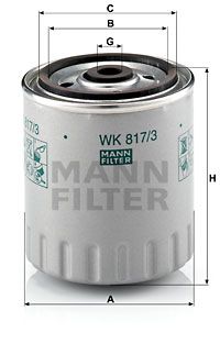 MANN-FILTER Degvielas filtrs WK 817/3 x