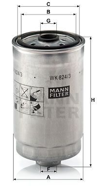 MANN-FILTER Degvielas filtrs WK 824/3