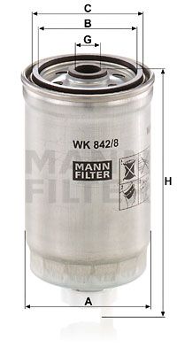 MANN-FILTER Degvielas filtrs WK 842/8