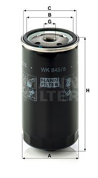 MANN-FILTER Топливный фильтр WK 845/8