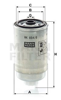 MANN-FILTER Топливный фильтр WK 854/6