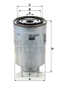 MANN-FILTER Топливный фильтр WK 940/16 x