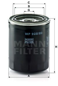 MANN-FILTER Eļļas filtrs WP 928/80