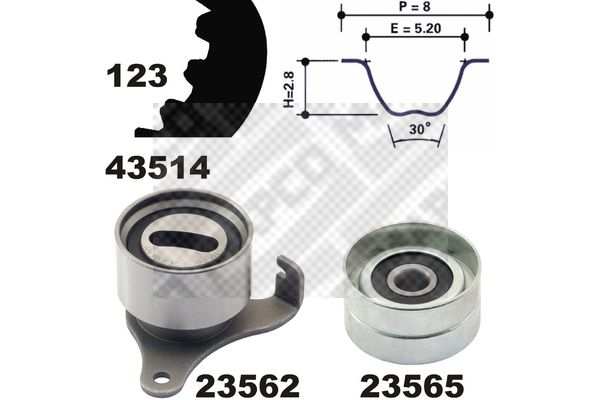 MAPCO Комплект ремня ГРМ 23514