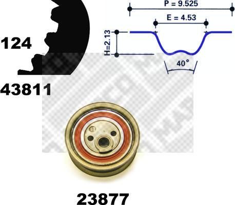 MAPCO Комплект ремня ГРМ 23825