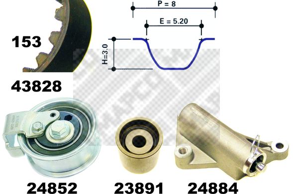 MAPCO Zobsiksnas komplekts 23840