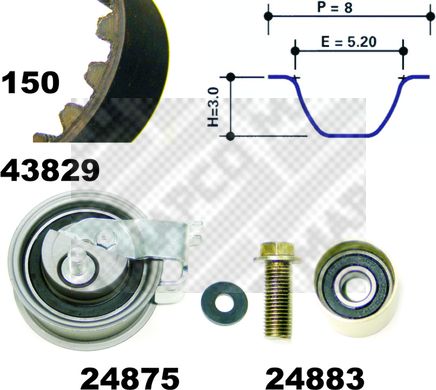 MAPCO Zobsiksnas komplekts 23912