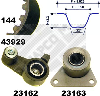 MAPCO Zobsiksnas komplekts 23929