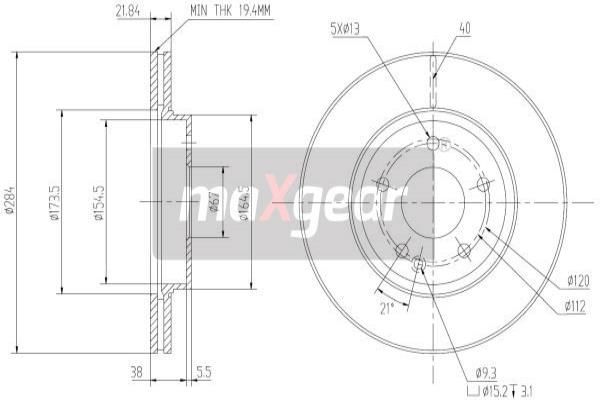 MAXGEAR Bremžu diski 19-0723MAX