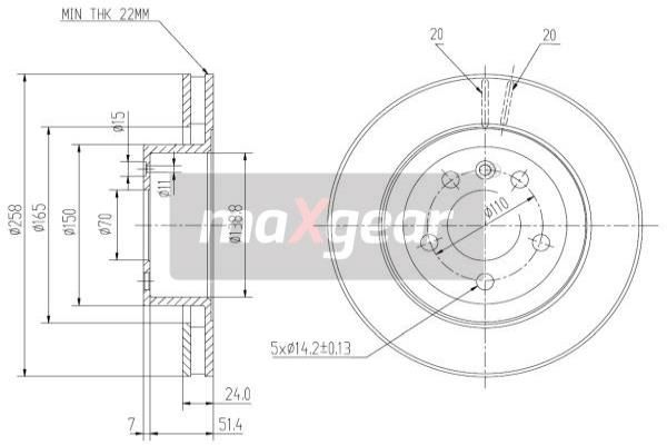 MAXGEAR Тормозной диск 19-0740