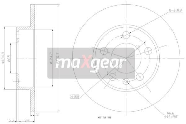 MAXGEAR Тормозной диск 19-0749