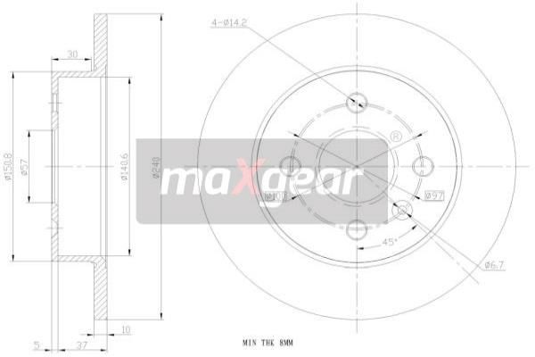 MAXGEAR Тормозной диск 19-0791MAX