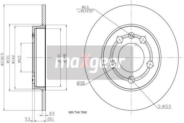 MAXGEAR Тормозной диск 19-0840MAX