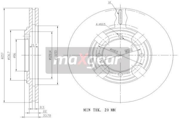 MAXGEAR Bremžu diski 19-0936