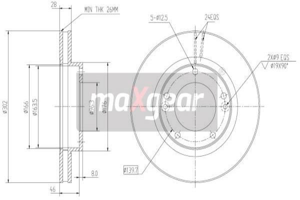 MAXGEAR Тормозной диск 19-0938