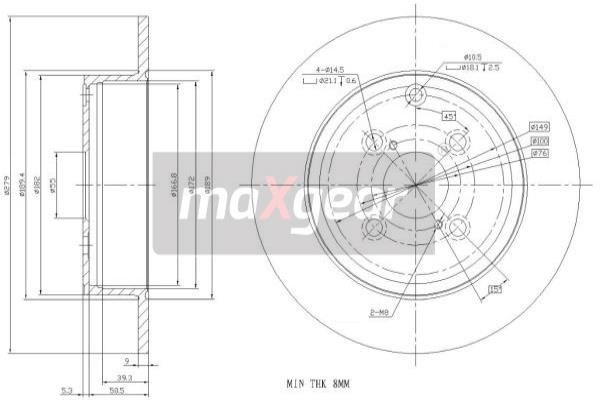 MAXGEAR Тормозной диск 19-0963MAX