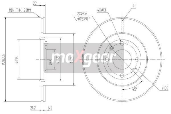 MAXGEAR Тормозной диск 19-0979