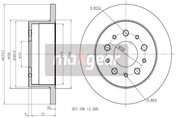 MAXGEAR Тормозной диск 19-0993