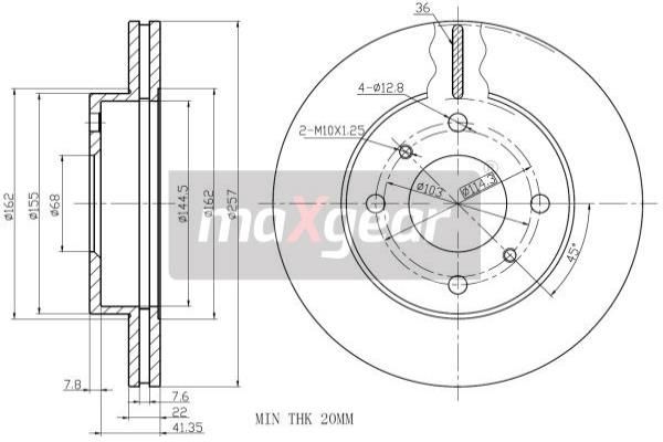 MAXGEAR Тормозной диск 19-1023