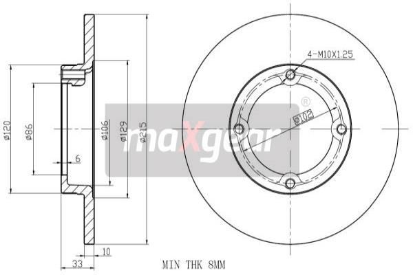 MAXGEAR Тормозной диск 19-1032