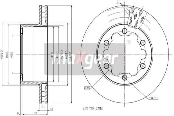 MAXGEAR Bremžu diski 19-1051