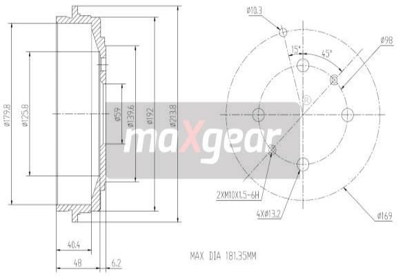 MAXGEAR Bremžu trumulis 19-1061