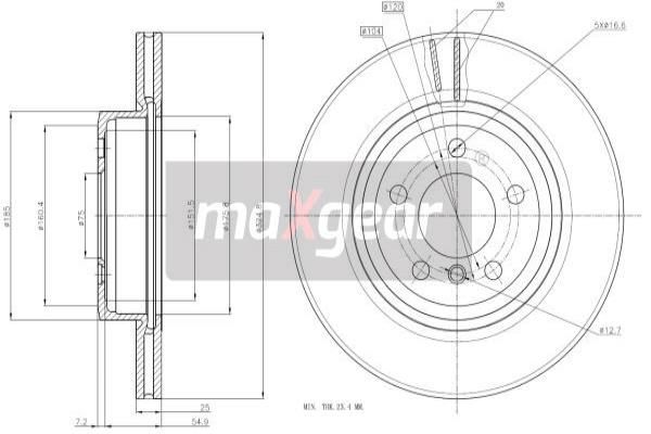 MAXGEAR Тормозной диск 19-1841