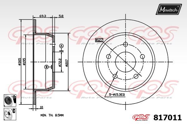 MAXTECH Bremžu diski 817011.6060