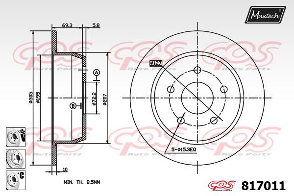 MAXTECH Bremžu diski 817011.6880