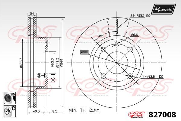 MAXTECH Bremžu diski 827008.6060