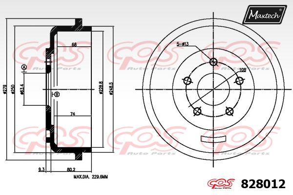 MAXTECH Bremžu trumulis 828012.0000