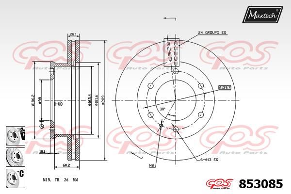 MAXTECH Bremžu diski 853085.6880