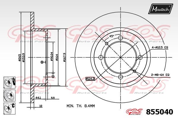 MAXTECH Bremžu diski 855040.6980