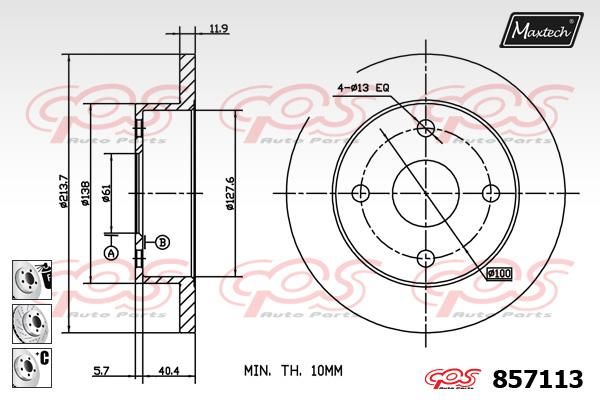 MAXTECH Bremžu diski 857113.6980