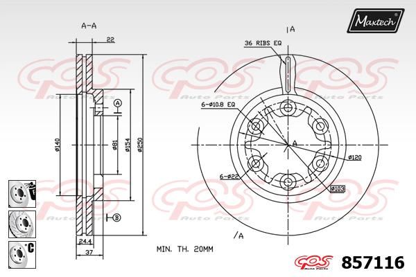 MAXTECH Bremžu diski 857116.6980